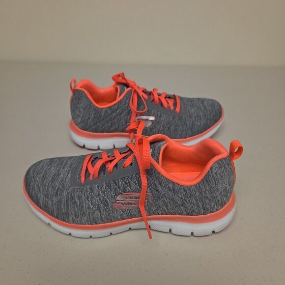 Skechers Womens Dual Lite Weight 12753 Gray / Pink Running Shoes Sneakers Size 7 - Picture 5 of 10